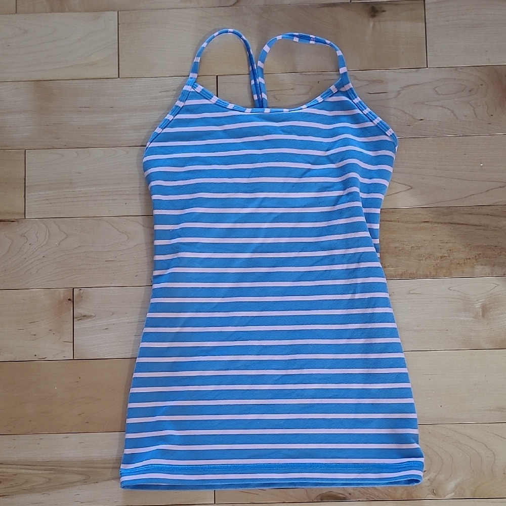 Ivivva Girls Size 10 Blue and Pink Striped Tank Top